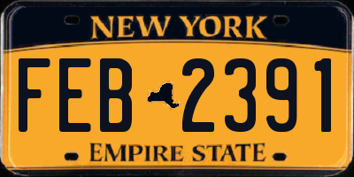 NY license plate FEB2391