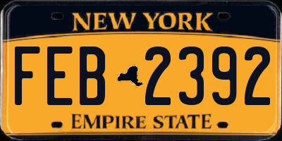 NY license plate FEB2392