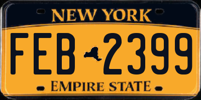 NY license plate FEB2399