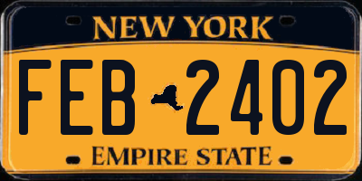 NY license plate FEB2402