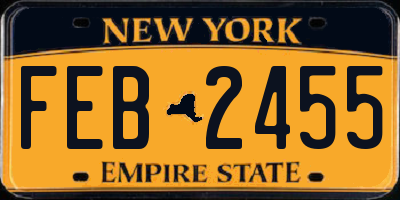 NY license plate FEB2455