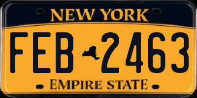 NY license plate FEB2463