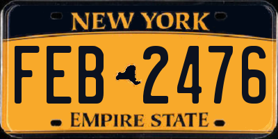 NY license plate FEB2476