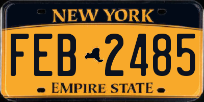NY license plate FEB2485