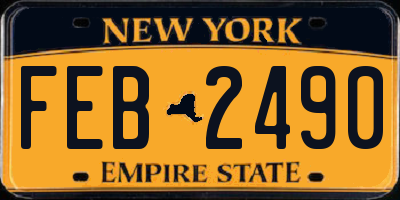 NY license plate FEB2490
