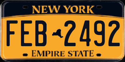 NY license plate FEB2492