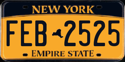 NY license plate FEB2525