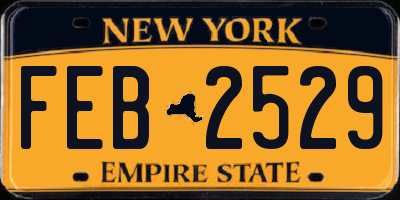 NY license plate FEB2529