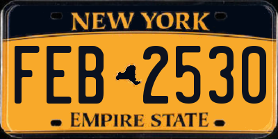 NY license plate FEB2530