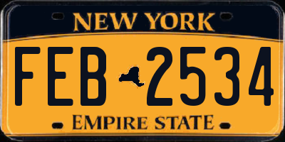 NY license plate FEB2534