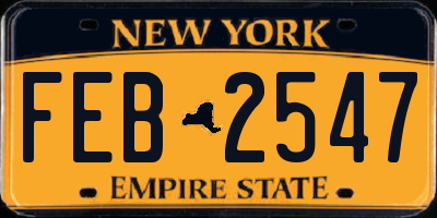 NY license plate FEB2547