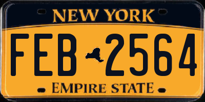 NY license plate FEB2564