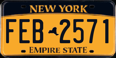 NY license plate FEB2571