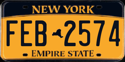 NY license plate FEB2574