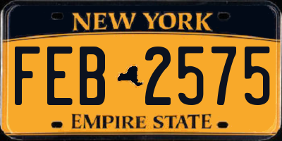 NY license plate FEB2575
