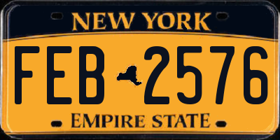 NY license plate FEB2576