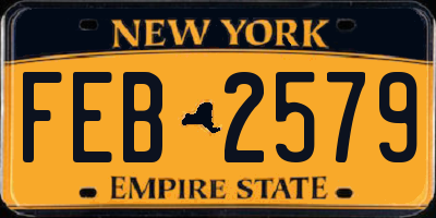 NY license plate FEB2579
