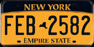 NY license plate FEB2582