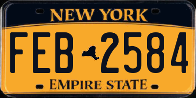 NY license plate FEB2584