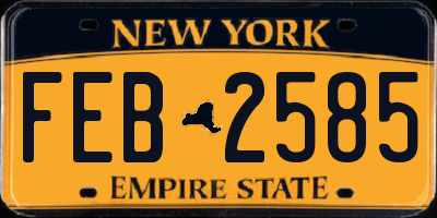 NY license plate FEB2585