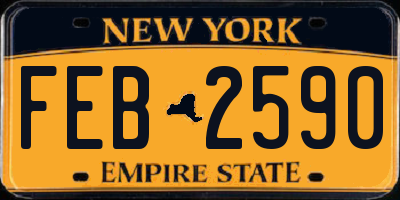 NY license plate FEB2590