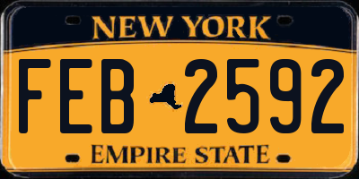 NY license plate FEB2592