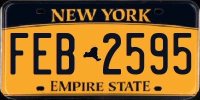 NY license plate FEB2595