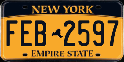 NY license plate FEB2597