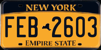 NY license plate FEB2603
