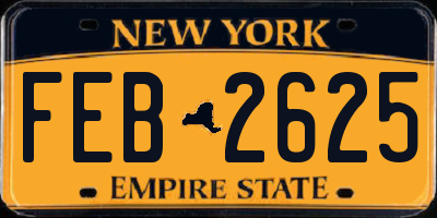 NY license plate FEB2625
