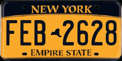 NY license plate FEB2628