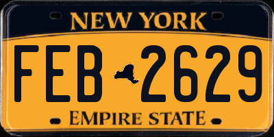 NY license plate FEB2629