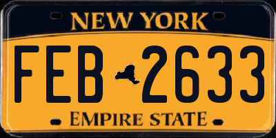 NY license plate FEB2633
