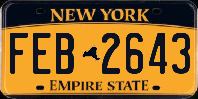 NY license plate FEB2643