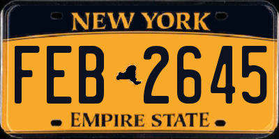 NY license plate FEB2645