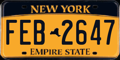NY license plate FEB2647
