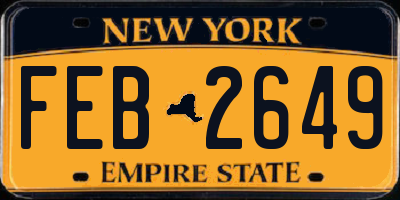 NY license plate FEB2649