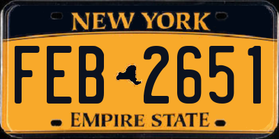 NY license plate FEB2651