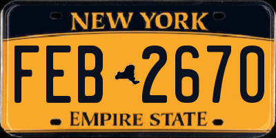 NY license plate FEB2670