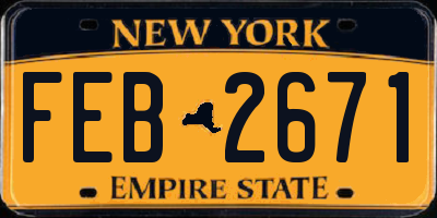 NY license plate FEB2671