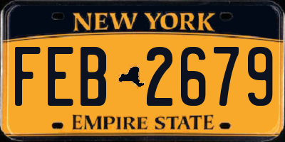 NY license plate FEB2679