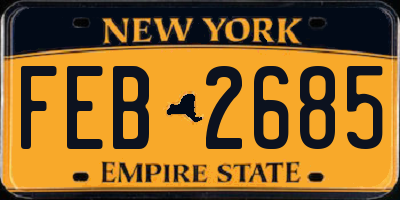 NY license plate FEB2685