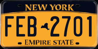 NY license plate FEB2701