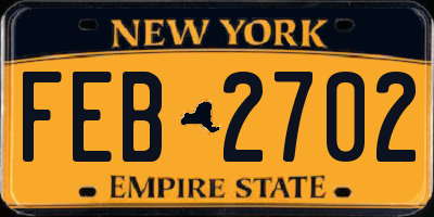 NY license plate FEB2702