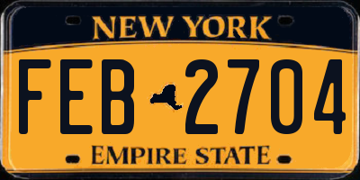 NY license plate FEB2704