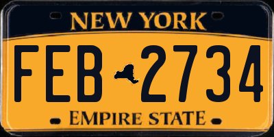 NY license plate FEB2734