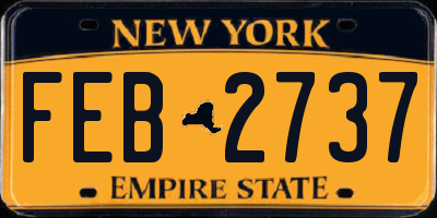 NY license plate FEB2737