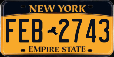 NY license plate FEB2743