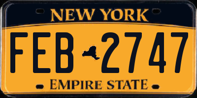 NY license plate FEB2747