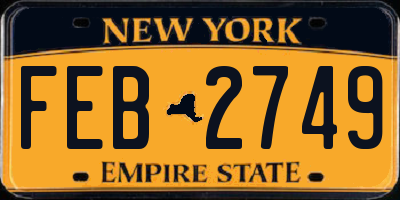 NY license plate FEB2749